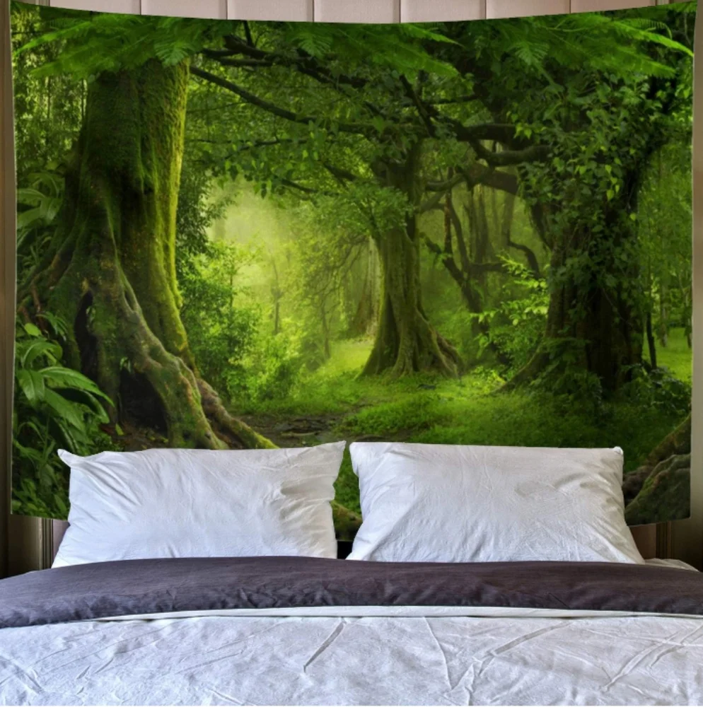Big Forest Tapestry Trees Woods Wall Hanging Scenery Tree Art Nature Landscape